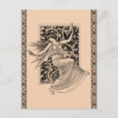 ヴィンテージ女性踊りはがき ポストカード (正面)