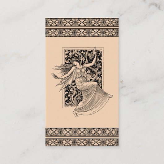 ヴィンテージ女性踊り名刺 名刺 (裏面)