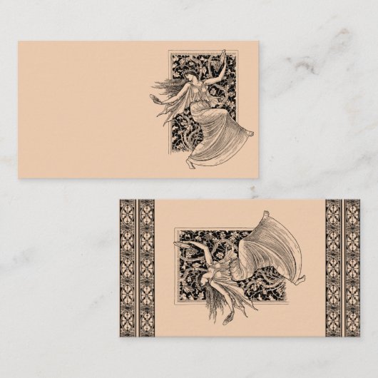 ヴィンテージ女性踊り名刺 名刺 (正面/裏面)