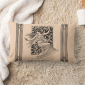 ヴィンテージ女性踊り腰枕 ランバークッション (ブランケット)