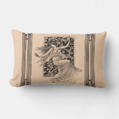 ヴィンテージ女性踊り腰枕 ランバークッション (正面)