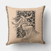 ヴィンテージ女性踊り装飾用クッション クッション (裏面)