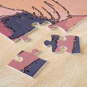 ヴィンテージ女性顔ポスター ジグソーパズル (側面)