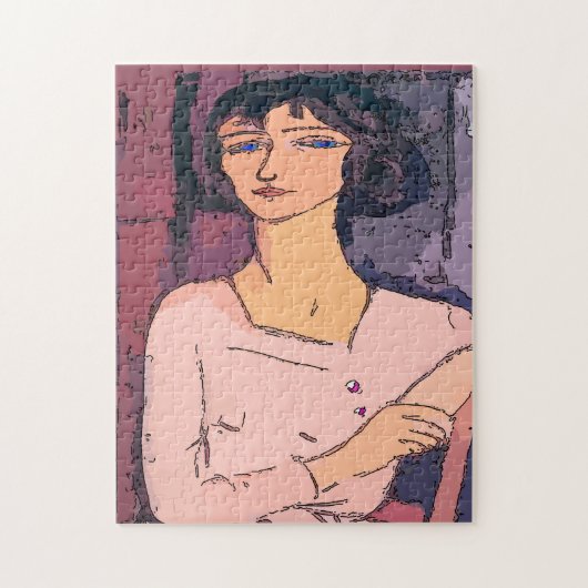 ヴィンテージ女性顔ポスター ジグソーパズル (縦)