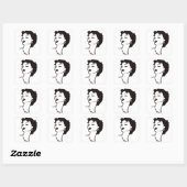 ヴィンテージ女性顔白黒グラフィックフランスのス スクエアシール (シート)