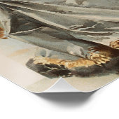 ヴィンテージ女性飲酒ワインアンティークポスター ポスター (コーナー)