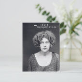 ヴィンテージ女性黒白マグショット ポストカード (スタンド正面)