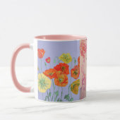 ヴィンテージ女性1940のヘアポピー水の色マグカップ マグカップ (左)