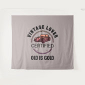 ヴィンテージ好きの車マニア タペストリー (正面(横))