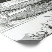 ヴィンテージ妖精とカエルのイラストレーション、レトロ ポスター (角)