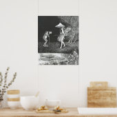 ヴィンテージ妖精とカエルのイラストレーション、レトロ ポスター (キッチン)