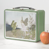 ヴィンテージ妖精と2匹のカエル、レトロ童話 メタルランチボックス (インサイチュ)