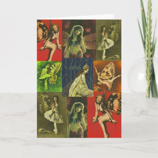 ヴィンテージ妖精のグリーティングカード カード (正面)