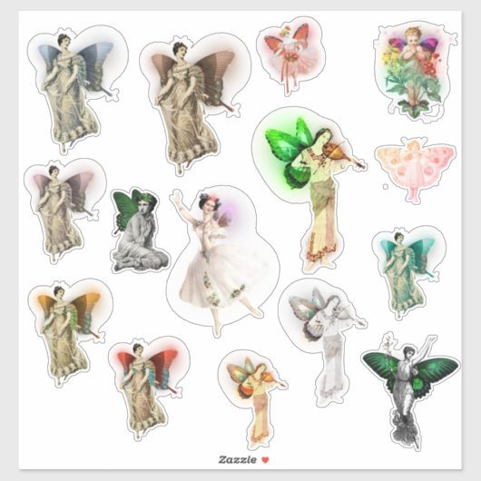 ヴィンテージ妖精のシールの組み合わせ シール (シート)