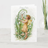 ヴィンテージ妖精のユリの谷イースター シーズンカード (正面)
