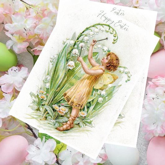 ヴィンテージ妖精のユリの谷イースター シーズンカード