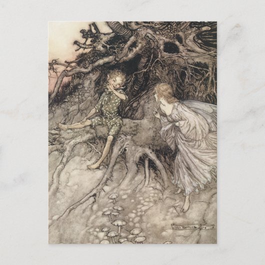 ヴィンテージ妖精の国はがき ポストカード (正面)