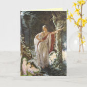 ヴィンテージ妖精の国グリーティングカード カード (黄色い花)