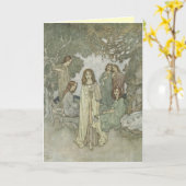 ヴィンテージ妖精の国グリーティングカード カード (黄色い花)