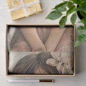 ヴィンテージ妖精の女の子とバタフライウィングズ&バニー 薄葉紙 (ギフト)