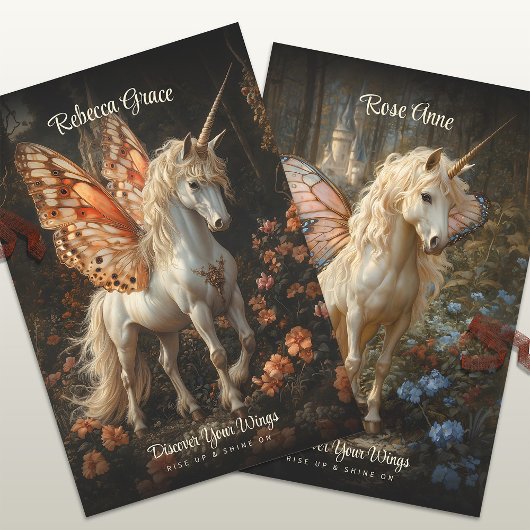 ヴィンテージ妖精の馬バタフライウィングスファンタジーアート ラッピングペーパーシート