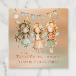 ヴィンテージ妖精ガールバースデーパーティーありがとう フェイバータグ
