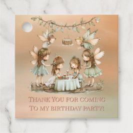 ヴィンテージ妖精ガールバースデーパーティーありがとう フェイバータグ