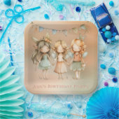 ヴィンテージ妖精ガールバースデーパーティー ペーパープレート (パーティー)