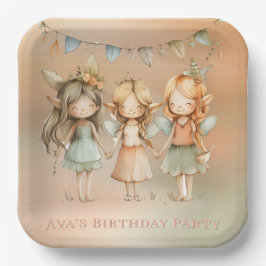 ヴィンテージ妖精ガールバースデーパーティー ペーパープレート