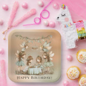 ヴィンテージ妖精ガールバースデーパーティー ペーパープレート (パーティー)