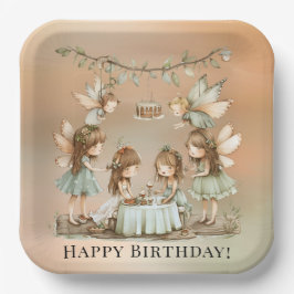 ヴィンテージ妖精ガールバースデーパーティー ペーパープレート