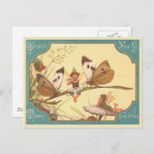 "ヴィンテージ妖精クリスマスカード"の郵便はがき シーズンポストカード (正面/裏面)
