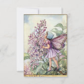 ヴィンテージ妖精薄紫フラワーフラットカード (正面)