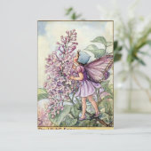 ヴィンテージ妖精薄紫フラワーフラットカード (スタンド正面)