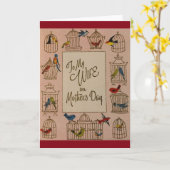 ヴィンテージ妻の母の日のグリーティングカード カード (黄色い花)