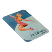 ヴィンテージ姿スケートで滑るアイスカパデス マグネット (右側)