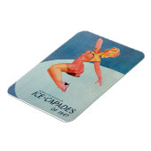 ヴィンテージ姿スケートで滑るアイスカパデス マグネット (左側)