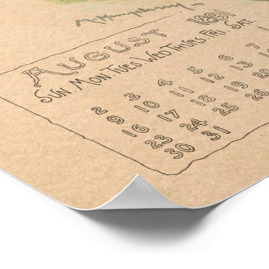 ヴィンテージ威厳がある1891美しい子供のスケッチ ポスター (角)