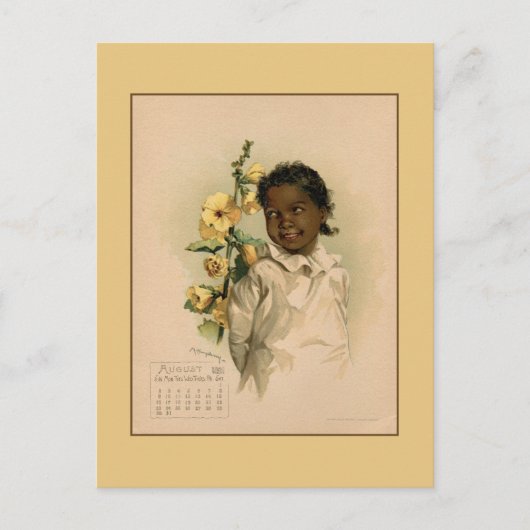 ヴィンテージ威厳がある1891美しい子供のスケッチ ポストカード (正面)