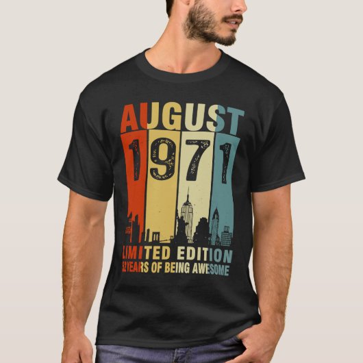 ヴィンテージ威厳がある1971年52歳52誕生日 Tシャツ (正面)