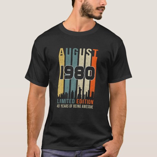 ヴィンテージ威厳がある1980デザイン40歳 Tシャツ (正面)
