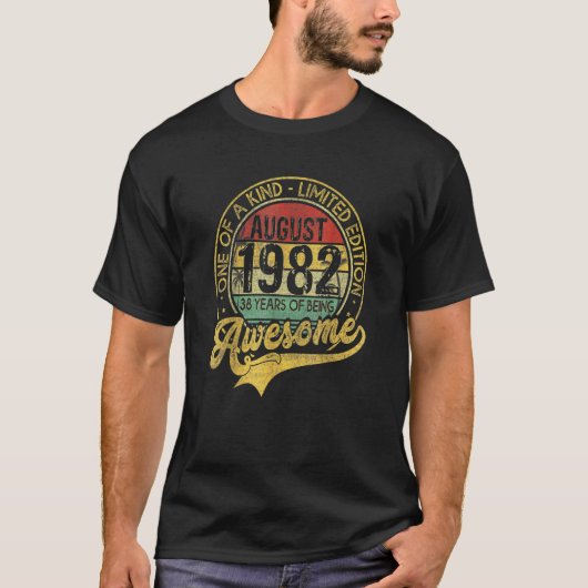ヴィンテージ威厳がある1982 40生まれ年、1982 40番目のバード Tシャツ (正面)