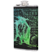 ヴィンテージ威厳のあるグリーンライオンのパーソナライズ名フラスコ フラスク (左)