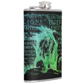 ヴィンテージ威厳のあるグリーンライオンのパーソナライズ名フラスコ フラスク (右)