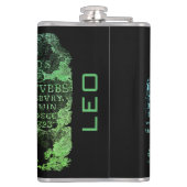 ヴィンテージ威厳のあるグリーンライオンのパーソナライズ名フラスコ フラスク (裏面)