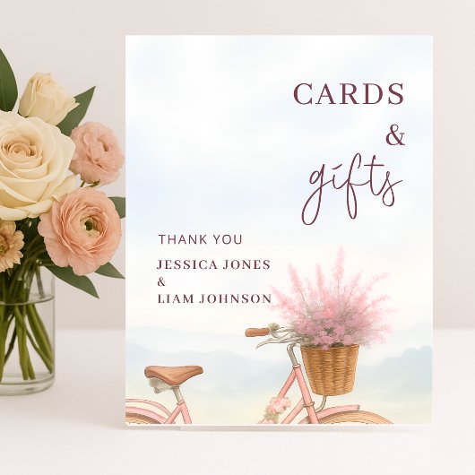 ヴィンテージ婚約パーティカードギフトサイン 台座サイン