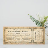 ヴィンテージ婚約パーティチケット招待状II 招待状 (スタンド正面)