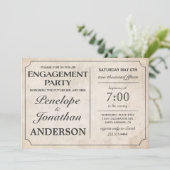 ヴィンテージ婚約パーティ招待状 招待状 (スタンド正面)
