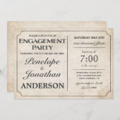 ヴィンテージ婚約パーティ招待状 招待状 (正面/裏面)