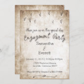 ヴィンテージ婚約パーティ招待状 招待状 (正面/裏面)